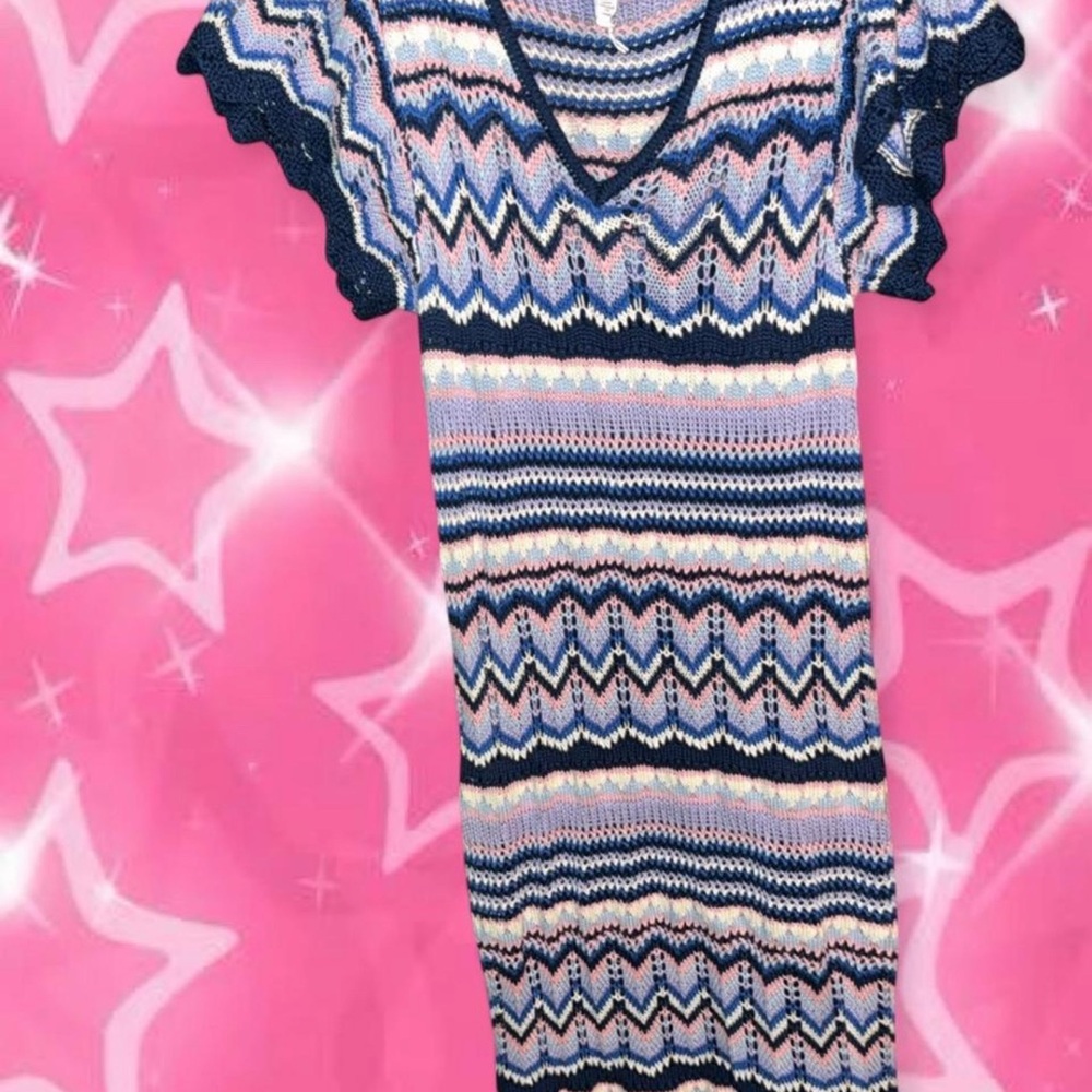 Jessica Simpson Navy and Pink Maxi Dress